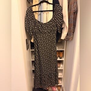 And Now This Brand Floral Black Midi Dress (large)